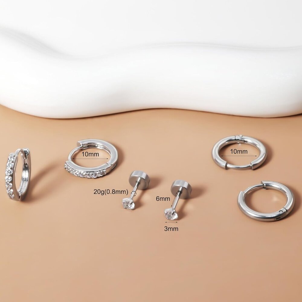 Versatile Gold Earring Stack Set - Stylish 3 Pair… - image 4